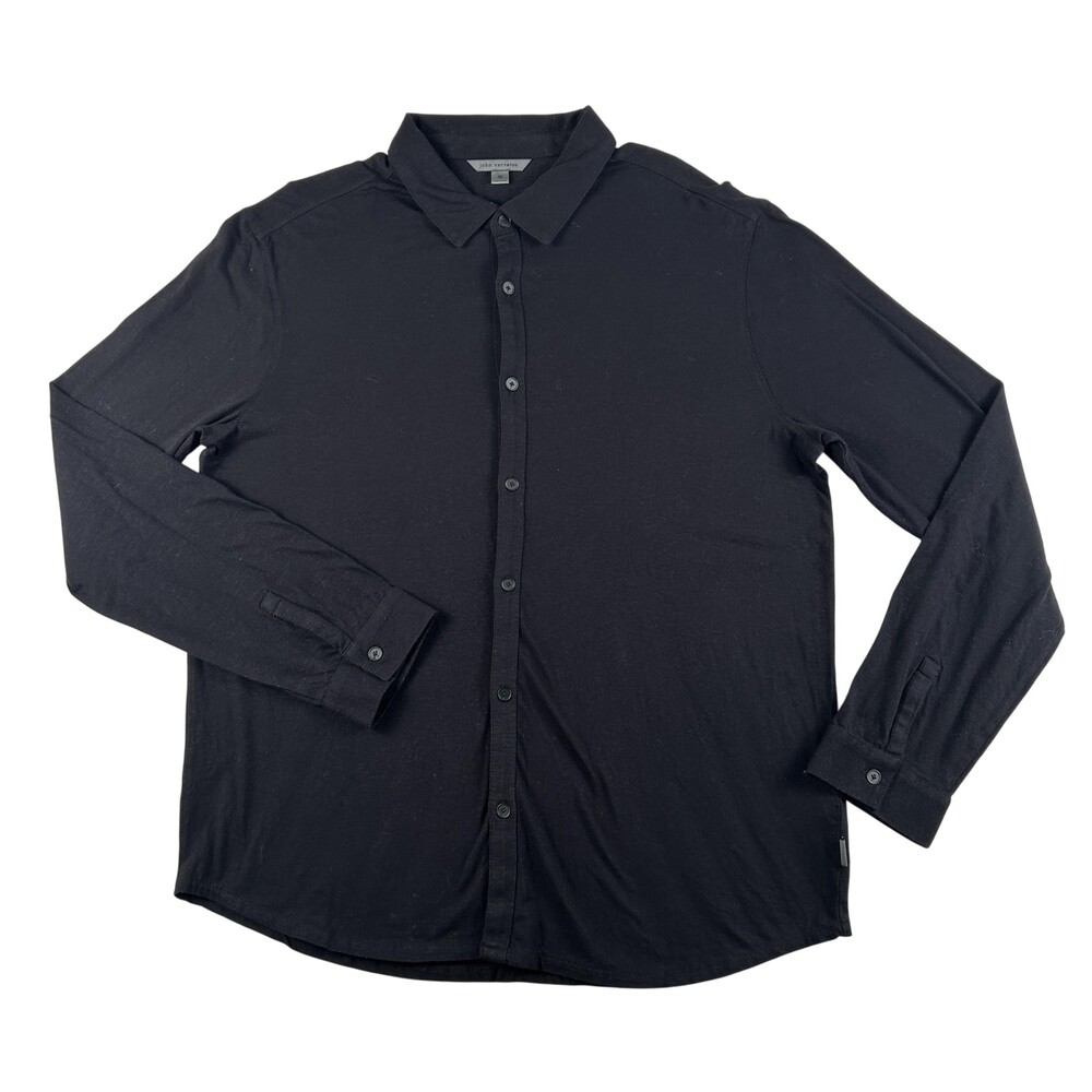 John Varvatos Shirt Mens Medium Long Sleeve Organic Cotton Jersey Button Up